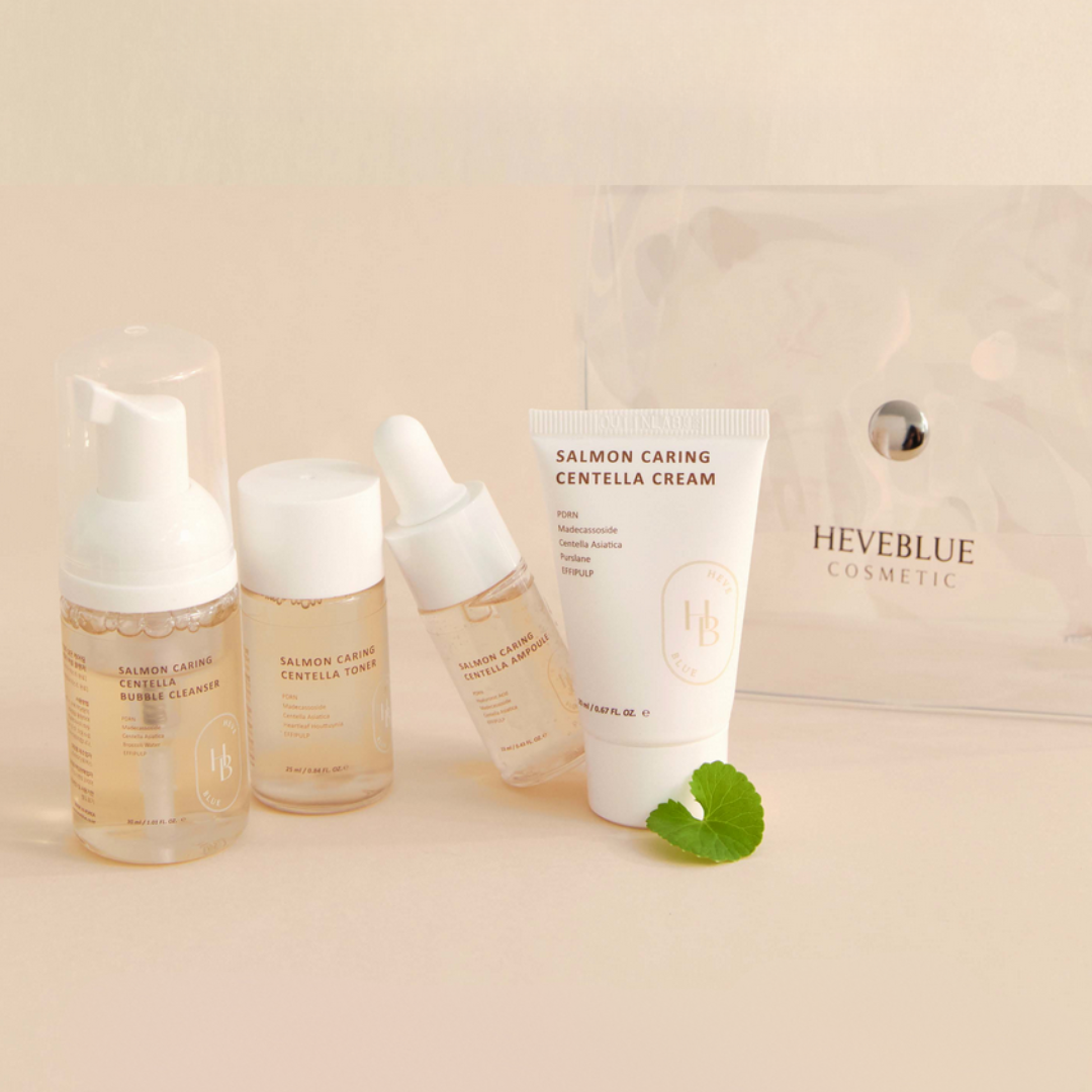 HEVEBLUE Salmon Caring Centella Special Travel Kit Bag