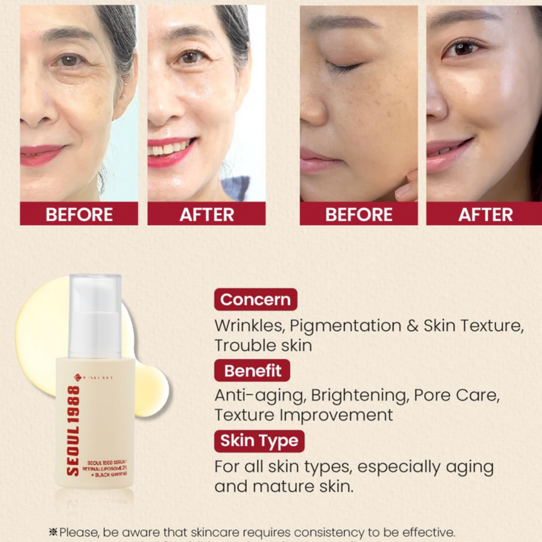 KSECRET SEOUL 1988 Serum : Retinal Liposome 2% + Black Ginseng  30ml