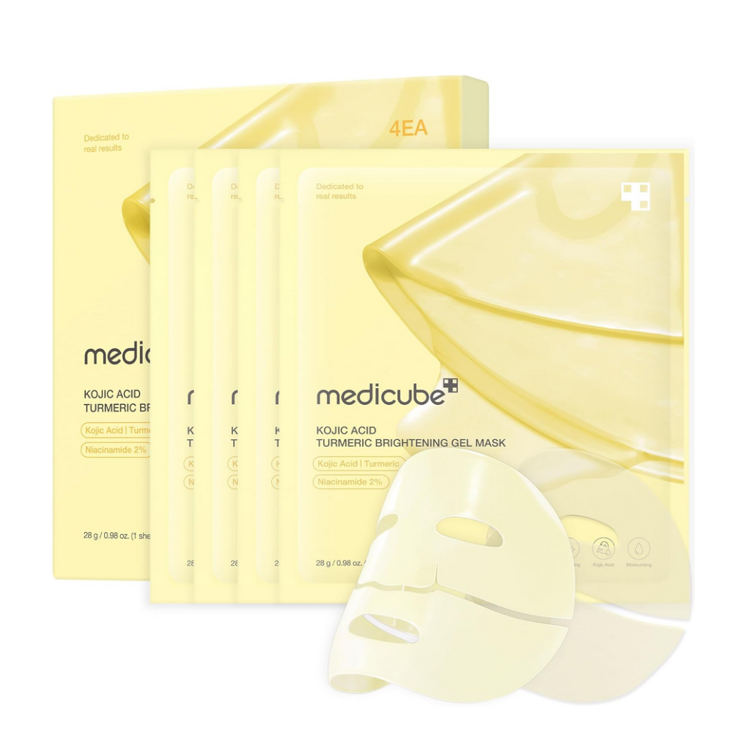 Medicube Kojic Acid Turmeric Gold Jelly Gel Mask 4Pcs